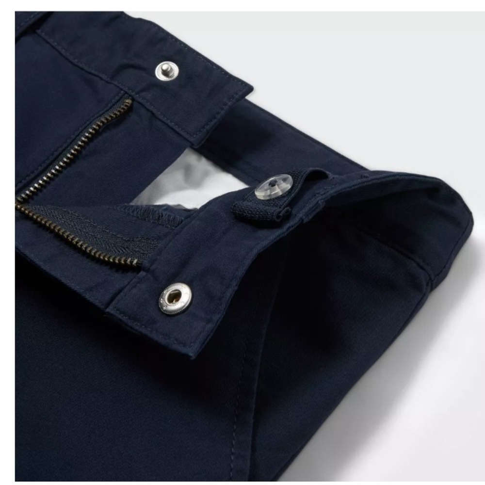 Boys' Regular Fit Flat Front Uniform‎ Shorts Blue Size 10 - Picture 3 of 5